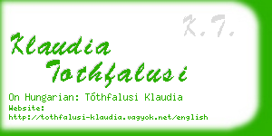klaudia tothfalusi business card